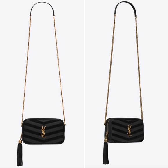 NEW Saint Laurent Lou Mini Mixed Leather Chevron Shoulder Bag - Picture 7 of 17